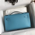 「#4210」 Hermès 1st Generation Swift Leather Northern Blue Silver Buckle Kelly Bag 22cm