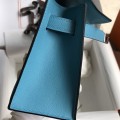 「#4210」 Hermès 1st Generation Swift Leather Northern Blue Silver Buckle Kelly Bag 22cm