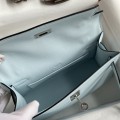 「#4211」 Hermès 1st Generation Swift Leather Haze Blue Silver Buckle Kelly Bag 22cm