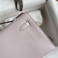 「#4212」 Hermès 1st Generation Swift Leather Dreamy Pink and Purple Silver Buckle Kelly Bag 22cm