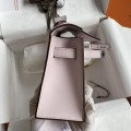「#4212」 Hermès 1st Generation Swift Leather Dreamy Pink and Purple Silver Buckle Kelly Bag 22cm