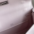 「#4212」 Hermès 1st Generation Swift Leather Dreamy Pink and Purple Silver Buckle Kelly Bag 22cm