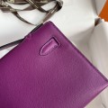 「#4215」 Hermès Swift Leather Anemone Purple Gold Buckle Kelly Bag 22cm