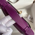 「#4215」 Hermès Swift Leather Anemone Purple Gold Buckle Kelly Bag 22cm