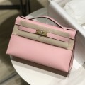 「#4216」 Hermès 1st Generation Swift Leather Milkshake Pink Gold Buckle Kelly Bag 22cm