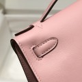 「#4216」 Hermès 1st Generation Swift Leather Milkshake Pink Gold Buckle Kelly Bag 22cm
