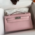 「#4217」 Hermès Swift Leather Pink Silver Buckle Kelly Bag 22cm