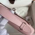「#4217」 Hermès Swift Leather Pink Silver Buckle Kelly Bag 22cm