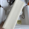 「#4218」 Hermès 1st Generation Swift Leather Milkshake Silver Buckle Kelly Bag 22cm