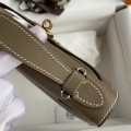 「#4220」 Hermès Swift Leather Elephant Gray Gold Buckle Kelly Bag 22cm