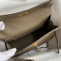 「#4220」 Hermès Swift Leather Elephant Gray Gold Buckle Kelly Bag 22cm
