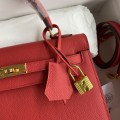 「#4224」 Hermès Epsom leather bright red gold buckle Kelly bag 25cm 「#4224」 Hermès Epsom leather bright red gold buckle Kelly bag 25cm