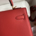「#4224」 Hermès Epsom leather bright red gold buckle Kelly bag 25cm 「#4224」 Hermès Epsom leather bright red gold buckle Kelly bag 25cm