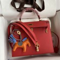 「#4224」 Hermès Epsom leather bright red gold buckle Kelly bag 25cm 「#4224」 Hermès Epsom leather bright red gold buckle Kelly bag 25cm