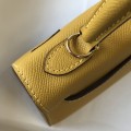「#4225」 Hermès Epsom leather amber yellow gold buckle Kelly bag 25cm