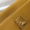 「#4225」 Hermès Epsom leather amber yellow gold buckle Kelly bag 25cm