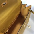 「#4225」 Hermès Epsom leather amber yellow gold buckle Kelly bag 25cm