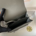 「#4027」Hermes Pig Nose Bag Grey Silver Buckle Roulis 19cm 「#4027」Hermes Pig Nose Bag Grey Silver Buckle Roulis 19cm
