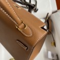 「#4232」 Hermès Epsom leather golden brown gold buckle wax thread Kelly bag 25cm