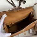 「#4232」 Hermès Epsom leather golden brown gold buckle wax thread Kelly bag 25cm