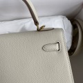「#4234」 Hermès Epsom leather, milkshake white, gold buckle wax thread, Kelly bag 25cm 「#4234」 Hermès Epsom leather, milkshake white, gold buckle wax thread, Kelly bag 25cm
