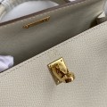 「#4234」 Hermès Epsom leather, milkshake white, gold buckle wax thread, Kelly bag 25cm 「#4234」 Hermès Epsom leather, milkshake white, gold buckle wax thread, Kelly bag 25cm