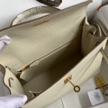 「#4234」 Hermès Epsom leather, milkshake white, gold buckle wax thread, Kelly bag 25cm 「#4234」 Hermès Epsom leather, milkshake white, gold buckle wax thread, Kelly bag 25cm