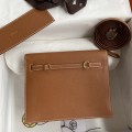 「#4236」 Hermès Epsom leather golden brown gold buckle waxed thread Kelly bag 25cm