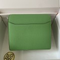「#4027」Hermes Pig Nose Bag Avocado Green Silver Buckle Roulis 19cm