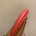 「#4239」 Hermès Epsom Brown and Tomato Red Gold Buckle Kelly Bag 25cm