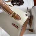 「#4245」 Hermès Epsom Milkshake White and Golden Brown Gold Buckle Kelly Bag 25cm 「#4245」 Hermès Epsom Milkshake White and Golden Brown Gold Buckle Kelly Bag 25cm