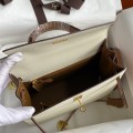 「#4245」 Hermès Epsom Milkshake White and Golden Brown Gold Buckle Kelly Bag 25cm 「#4245」 Hermès Epsom Milkshake White and Golden Brown Gold Buckle Kelly Bag 25cm