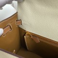 「#4245」 Hermès Epsom Milkshake White and Golden Brown Gold Buckle Kelly Bag 25cm 「#4245」 Hermès Epsom Milkshake White and Golden Brown Gold Buckle Kelly Bag 25cm