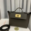 「#4251」 Hermes Pewter Gray Kelly Bag Y2424mini 21*16*12cm