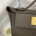 「#4251」 Hermes Pewter Gray Kelly Bag Y2424mini 21*16*12cm