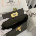 「#4251」 Hermes Pewter Gray Kelly Bag Y2424mini 21*16*12cm