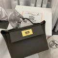 「#4251」 Hermes Pewter Gray Kelly Bag Y2424mini 21*16*12cm