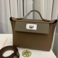 「#4252」 Hermès Weimaraner Elephant Grey Kelly Bag Y2424mini 21*16*12cm