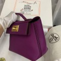 「#4253」 Hermès Anemone Purple Kelly Bag Y2424mini 21*16*12cm