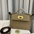 「#4254」 Hermès Milk Tea Kelly Bag Gold Buckle Y2424mini 21*16*12cm