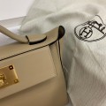 「#4254」 Hermès Milk Tea Kelly Bag Gold Buckle Y2424mini 21*16*12cm