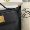 「#4255」Hermès Black Kelly Bag Gold Buckle Y2424mini 21*16*12cm