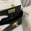 「#4255」Hermès Black Kelly Bag Gold Buckle Y2424mini 21*16*12cm