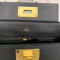 「#4255」Hermès Black Kelly Bag Gold Buckle Y2424mini 21*16*12cm