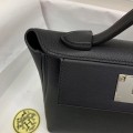 「#4256」Hermès Black Kelly Bag Silver Buckle Y2424mini 21*16*12cm
