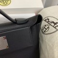 「#4256」Hermès Black Kelly Bag Silver Buckle Y2424mini 21*16*12cm