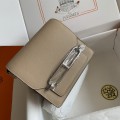 「#4031」Hermes Pig Nose Bag Khaki Silver Buckle Roulis 19cm