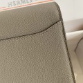 「#4033」Hermes Pig Nose Bag Asphalt Gray Silver Buckle Roulis 19cm