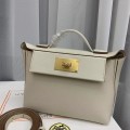 「#4263」 Hermes Milkshake White Kelly Bag Gold Buckle Y2424mini 21*16*12cm