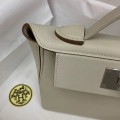 「#4264」 Hermes Milkshake White Kelly Bag Silver Buckle Y2424mini 21*16*12cm
